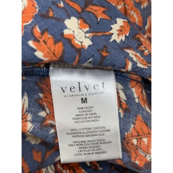 Velvet By Graham Shoshana Printed Floral Boho V-Neck Women's Dress Size Medium - Picture 8 of 9